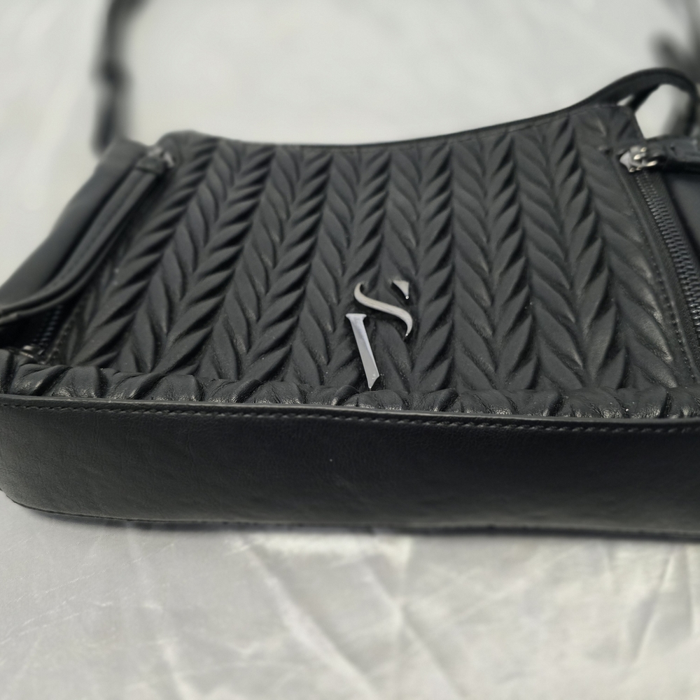 Simply Vera Vera Wang Black Textured Crossbody Bag - Picture 3 of 16